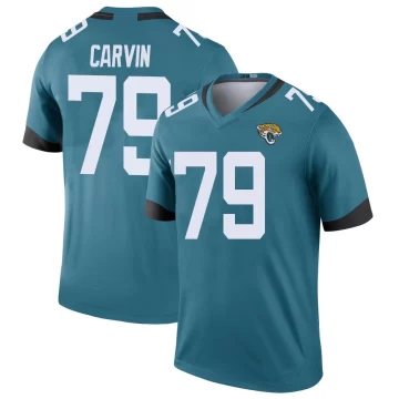 Men's Jacksonville Jaguars ＃79 Jerome Carvin Teal Legend Color Rush Jersey