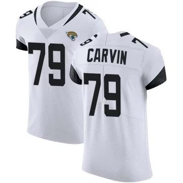 Men's Jacksonville Jaguars ＃79 Jerome Carvin White Elite Vapor Untouchable Road Jersey
