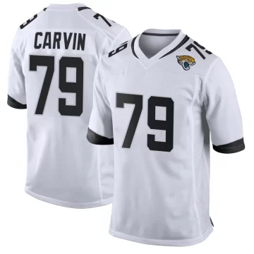 Men's Jacksonville Jaguars ＃79 Jerome Carvin White Game Jersey