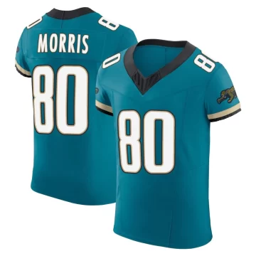 Men's Jacksonville Jaguars ＃80 Quintin Morris Teal Elite Prowler Throwback Vapor F.U.S.E. Jersey