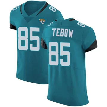 Men's Jacksonville Jaguars ＃85 Tim Tebow Teal Elite Vapor Untouchable Alternate Jersey