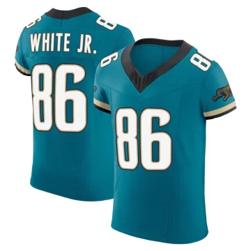 Men's Jacksonville Jaguars ＃86 David White Jr. Teal Elite Prowler Throwback Vapor F.U.S.E. Jersey