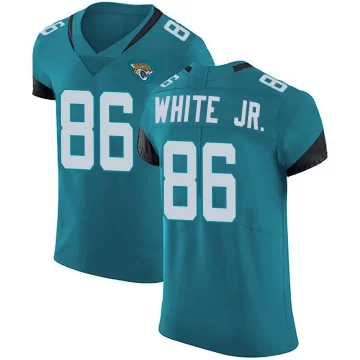 Men's Jacksonville Jaguars ＃86 David White Jr. Teal Elite Vapor Untouchable Alternate Jersey