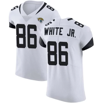 Men's Jacksonville Jaguars ＃86 David White Jr. White Elite Vapor Untouchable Road Jersey