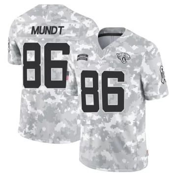 Men's Jacksonville Jaguars ＃86 Johnny Mundt Arctic Camo Limited 2024 Salute to Service Jersey