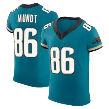 Men's Jacksonville Jaguars ＃86 Johnny Mundt Teal Elite Prowler Throwback Vapor F.U.S.E. Jersey