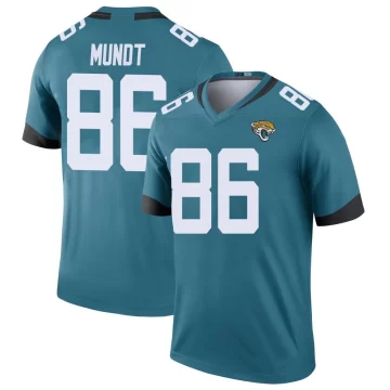 Men's Jacksonville Jaguars ＃86 Johnny Mundt Teal Legend Color Rush Jersey