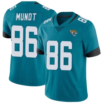 Men's Jacksonville Jaguars ＃86 Johnny Mundt Teal Limited Vapor Untouchable Jersey