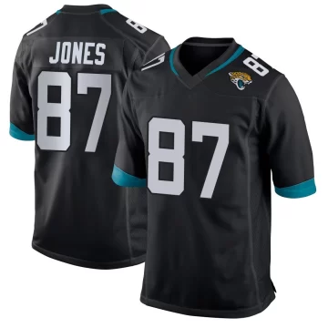 Men's Jacksonville Jaguars ＃87 J.J. Jones Black Game Jersey