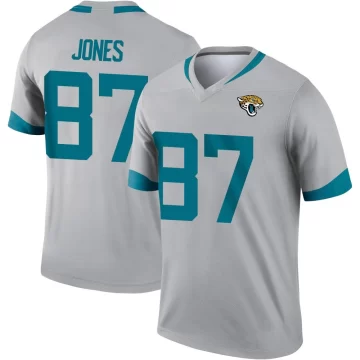 Men's Jacksonville Jaguars ＃87 J.J. Jones Legend Silver Inverted Jersey