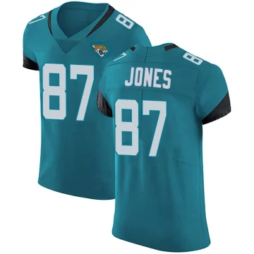 Men's Jacksonville Jaguars ＃87 J.J. Jones Teal Elite Vapor Untouchable Alternate Jersey
