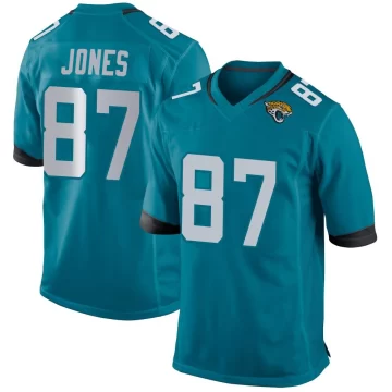 Men's Jacksonville Jaguars ＃87 J.J. Jones Teal Game Jersey