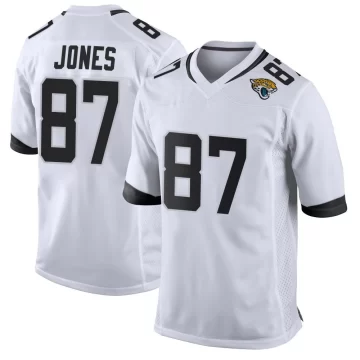 Men's Jacksonville Jaguars ＃87 J.J. Jones White Game Jersey