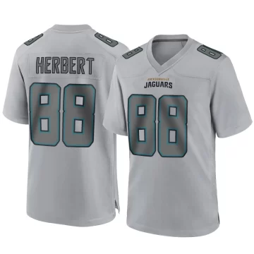 Men's Jacksonville Jaguars ＃88 Patrick Herbert Gray Game Atmosphere Fashion Jersey