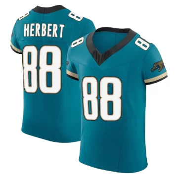 Men's Jacksonville Jaguars ＃88 Patrick Herbert Teal Elite Prowler Throwback Vapor F.U.S.E. Jersey