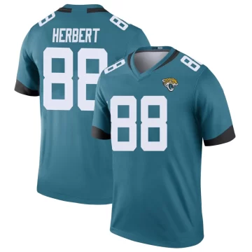 Men's Jacksonville Jaguars ＃88 Patrick Herbert Teal Legend Color Rush Jersey