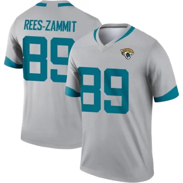 Men's Jacksonville Jaguars ＃89 Louis Rees-Zammit Legend Silver Inverted Jersey