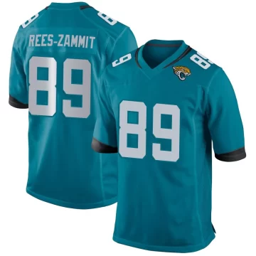 Men's Jacksonville Jaguars ＃89 Louis Rees-Zammit Teal Game Jersey