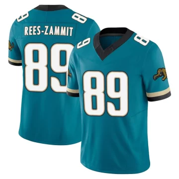 Men's Jacksonville Jaguars ＃89 Louis Rees-Zammit Teal Limited Prowler Throwback Vapor F.U.S.E. Jersey