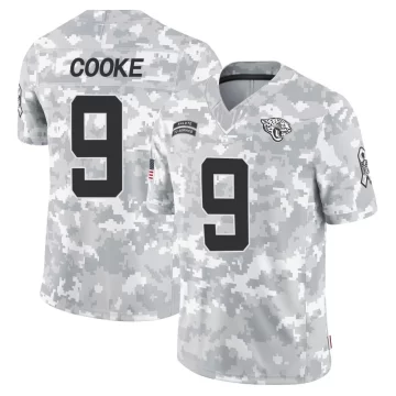 Men's Jacksonville Jaguars ＃9 Logan Cooke Arctic Camo Limited 2024 Salute to Service Jersey