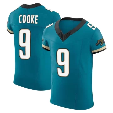 Men's Jacksonville Jaguars ＃9 Logan Cooke Teal Elite Prowler Throwback Vapor F.U.S.E. Jersey