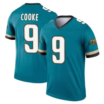 Men's Jacksonville Jaguars ＃9 Logan Cooke Teal Legend Prowler Throwback Jersey