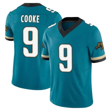Men's Jacksonville Jaguars ＃9 Logan Cooke Teal Limited Prowler Throwback Vapor F.U.S.E. Jersey
