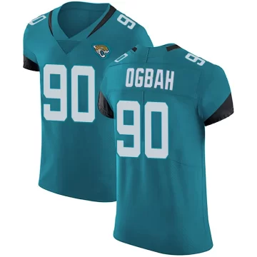 Men's Jacksonville Jaguars ＃90 Emmanuel Ogbah Teal Elite Vapor Untouchable Alternate Jersey