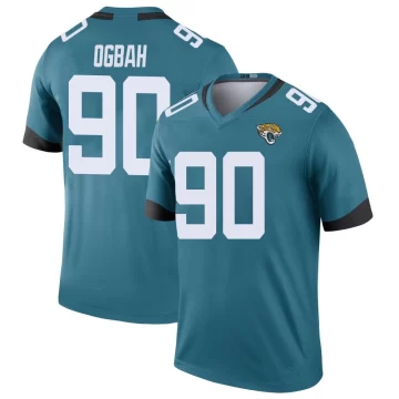 Men's Jacksonville Jaguars ＃90 Emmanuel Ogbah Teal Legend Color Rush Jersey