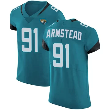 Men's Jacksonville Jaguars ＃91 Arik Armstead Teal Elite Vapor Untouchable Alternate Jersey