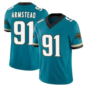 Men's Jacksonville Jaguars ＃91 Arik Armstead Teal Limited Prowler Throwback Vapor F.U.S.E. Jersey