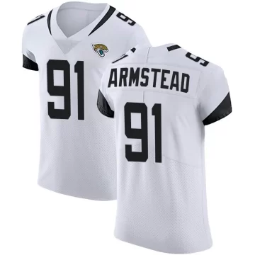 Men's Jacksonville Jaguars ＃91 Arik Armstead White Elite Vapor Untouchable Road Jersey