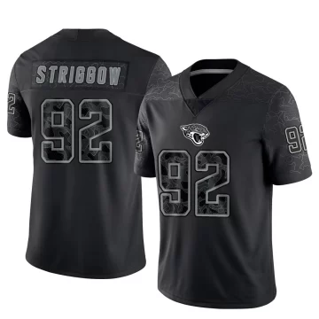 Men's Jacksonville Jaguars ＃92 Danny Striggow Black Limited Reflective Jersey