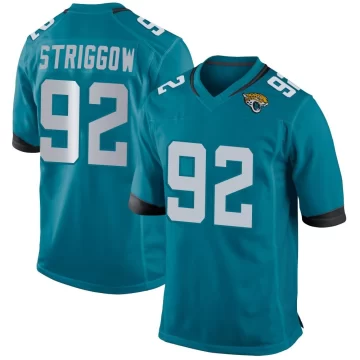 Men's Jacksonville Jaguars ＃92 Danny Striggow Teal Game Jersey
