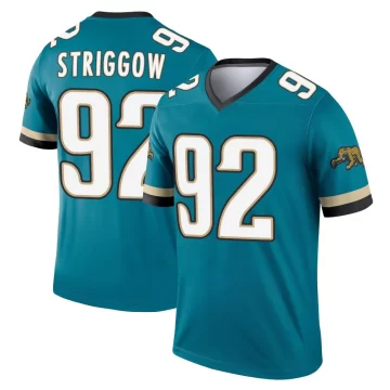 Men's Jacksonville Jaguars ＃92 Danny Striggow Teal Legend Prowler Throwback Jersey
