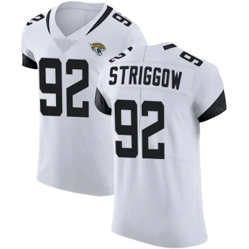 Men's Jacksonville Jaguars ＃92 Danny Striggow White Elite Vapor Untouchable Road Jersey