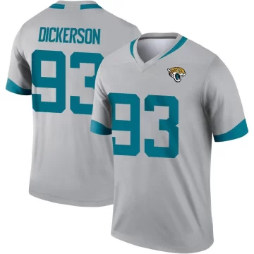 Men's Jacksonville Jaguars ＃93 Matt Dickerson Legend Silver Inverted Jersey