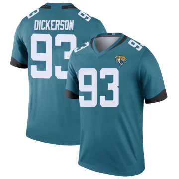 Men's Jacksonville Jaguars ＃93 Matt Dickerson Teal Legend Color Rush Jersey