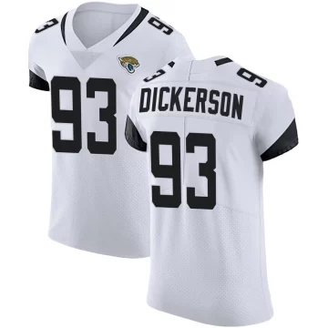 Men's Jacksonville Jaguars ＃93 Matt Dickerson White Elite Vapor Untouchable Road Jersey