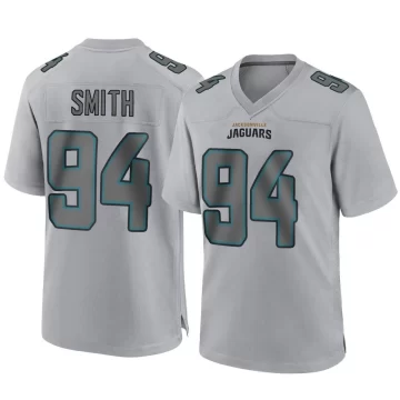 Men's Jacksonville Jaguars ＃94 Maason Smith Gray Game Atmosphere Fashion Jersey