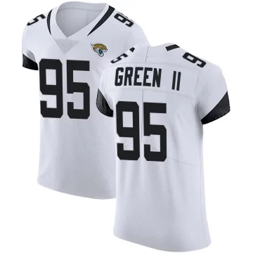Men's Jacksonville Jaguars ＃95 B.J. Green II White Elite Vapor Untouchable Road Jersey