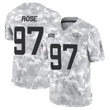 Men's Jacksonville Jaguars ＃97 Keivie Rose Arctic Camo Limited 2024 Salute to Service Jersey