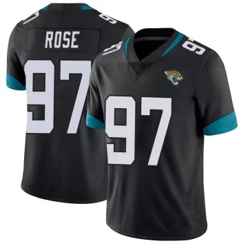 Men's Jacksonville Jaguars ＃97 Keivie Rose Black Limited Vapor Untouchable Jersey