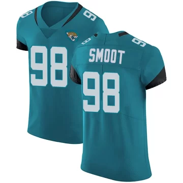 Men's Jacksonville Jaguars ＃98 Dawuane Smoot Teal Elite Vapor Untouchable Alternate Jersey