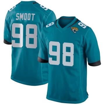Men's Jacksonville Jaguars ＃98 Dawuane Smoot Teal Game Jersey