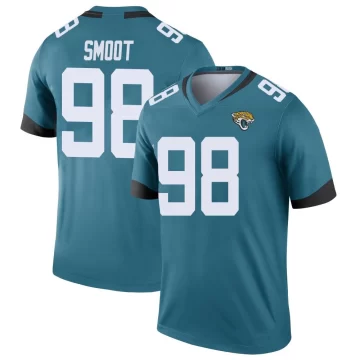 Men's Jacksonville Jaguars ＃98 Dawuane Smoot Teal Legend Color Rush Jersey
