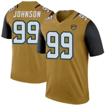 Men's Jacksonville Jaguars ＃99 Austin Johnson Gold Legend Color Rush Bold Jersey