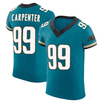 Men's Jacksonville Jaguars ＃99 James Carpenter Teal Elite Prowler Throwback Vapor F.U.S.E. Jersey