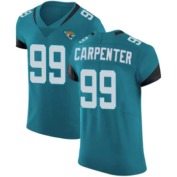 Men's Jacksonville Jaguars ＃99 James Carpenter Teal Elite Vapor Untouchable Alternate Jersey