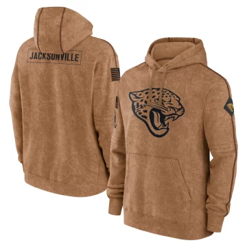 Men's Jacksonville Jaguars Brown 2023 Salute to Service Club Pullover Hoodie